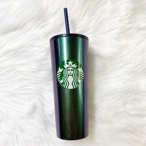 Starbucks grande 16 oz green glitter stainless steel tumbler